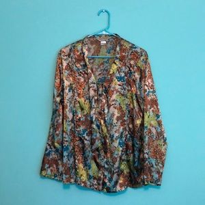 Norm Thompson Floral Button up Blouse